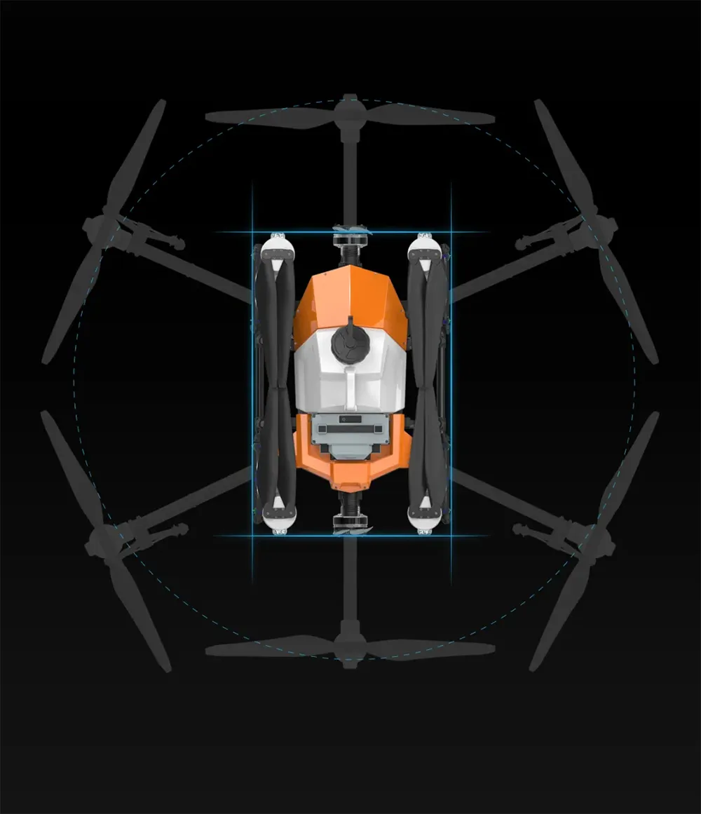 top-view-agriculture-drone-design Top view of agriculture drone with foldable arms and propellers