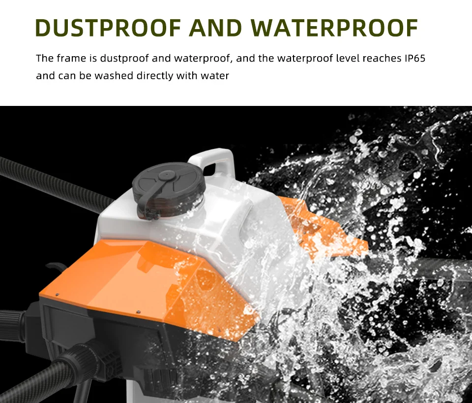 waterproof-dustproof-agriculture-drone-ip65 Waterproof and dustproof agricultural drone with IP65 protection being washed with water
