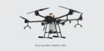 Agricultural drone with spreading system installed for fertilizer application