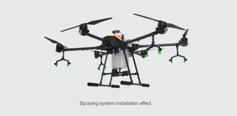 Agricultural drone with spreading system installed for fertilizer application